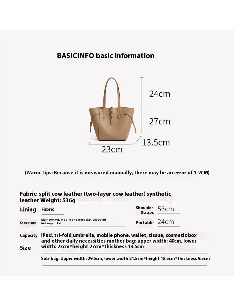 Retro Genuine Cowhide Leather Shoulder Bag for Women – Compact, Portable Style