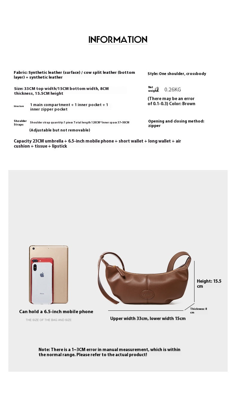 Premium Croissant Shoulder Crossbody Bag for Women – Autumn Winter Fashion Trend