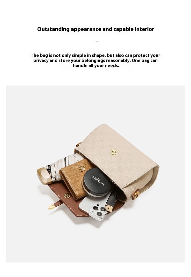 Light-Luxury Genuine Leather Crossbody Handbag – Premium Compact Sophistication