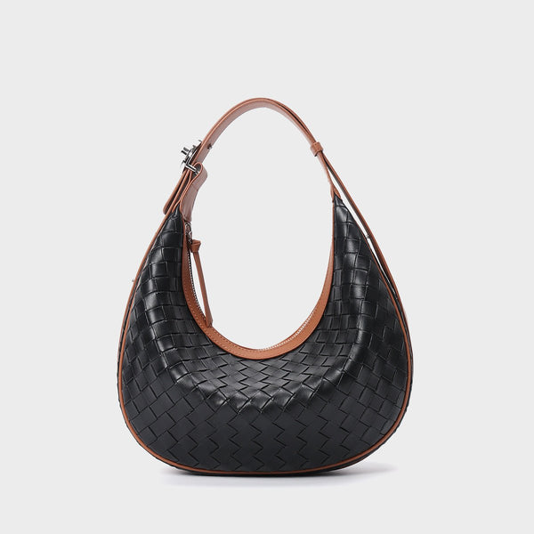 Design Niche Genuine Leather Woven Women’s Bag – Handcrafted Elegance